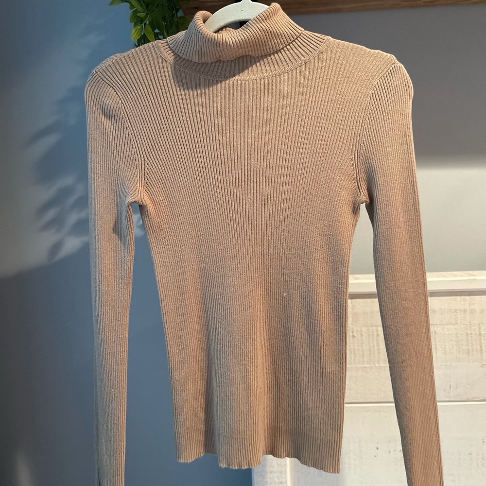 Basic ribbed turtleneck sweater